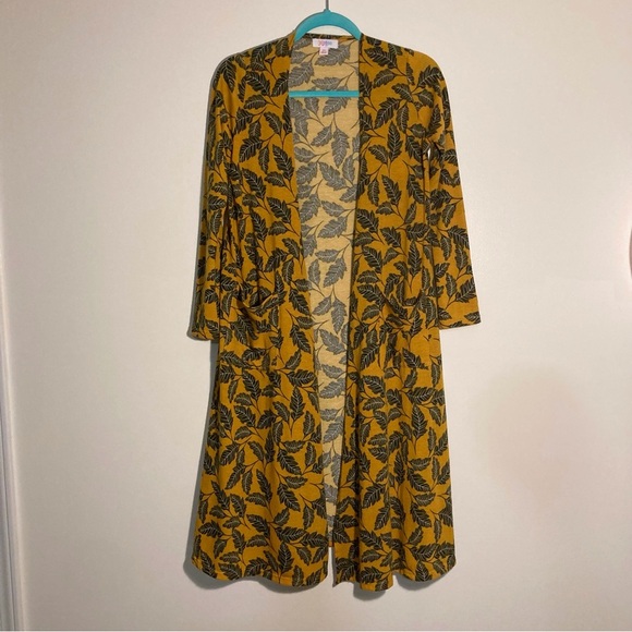 LuLaRoe Sarah Duster | Size XS | Leaf Pattern | Long Cardigan - Picture 1 of 10